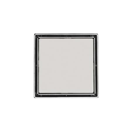 Infinity Drain 5"x5"LTD5 Tile Insert Cmplt Kit-SatinStainless W/PVC DrainBdy, 2"OUTLT LTD5_2P_SS